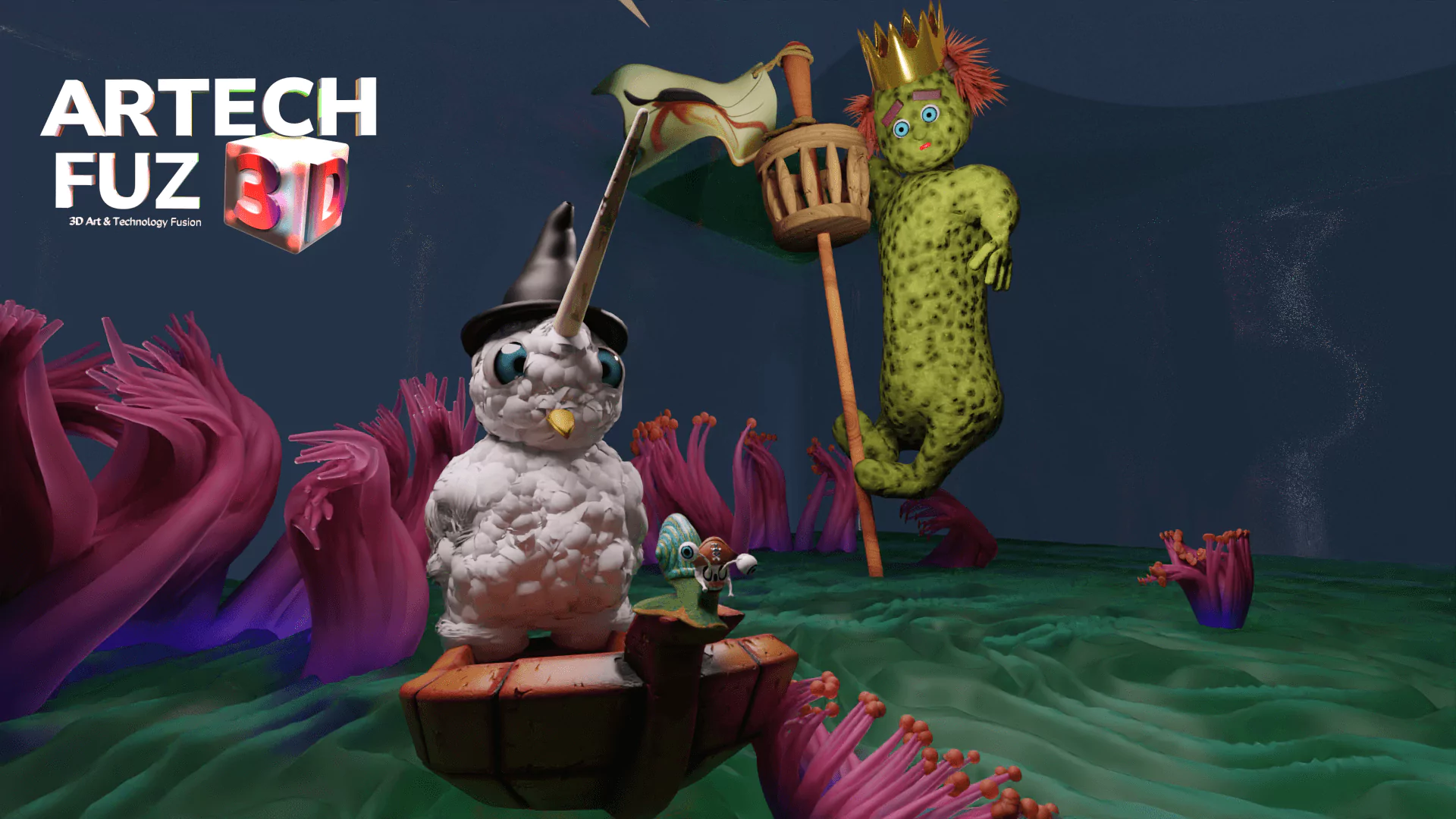 PirateSnail-WitchUnicornOwl-PickleKing-inaBottle
